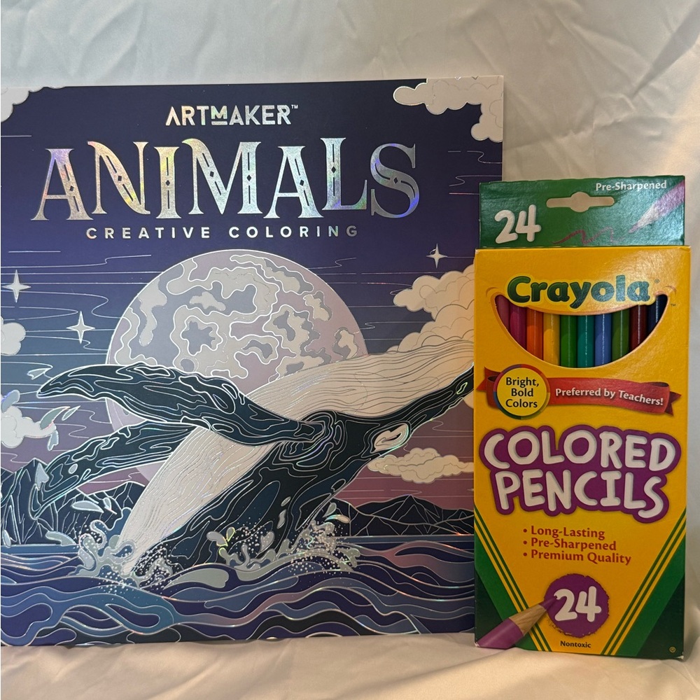 Hinkler Brooks Art Maker Animal Creative Color Book with Colored Pencils NWT